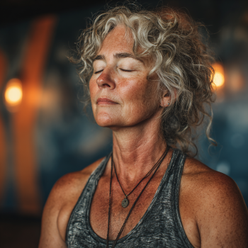 Adultos mayores practicando yoga